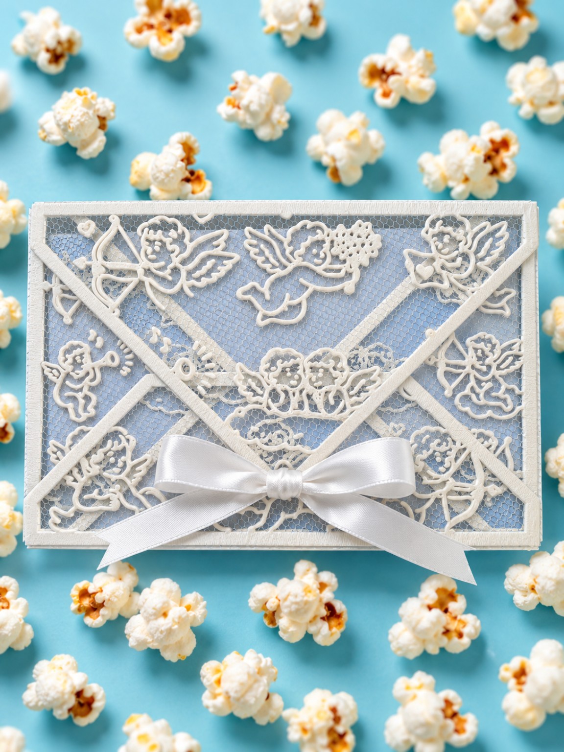 Enveloppe blanche et bleue